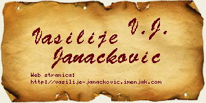 Vasilije Janaćković vizit kartica